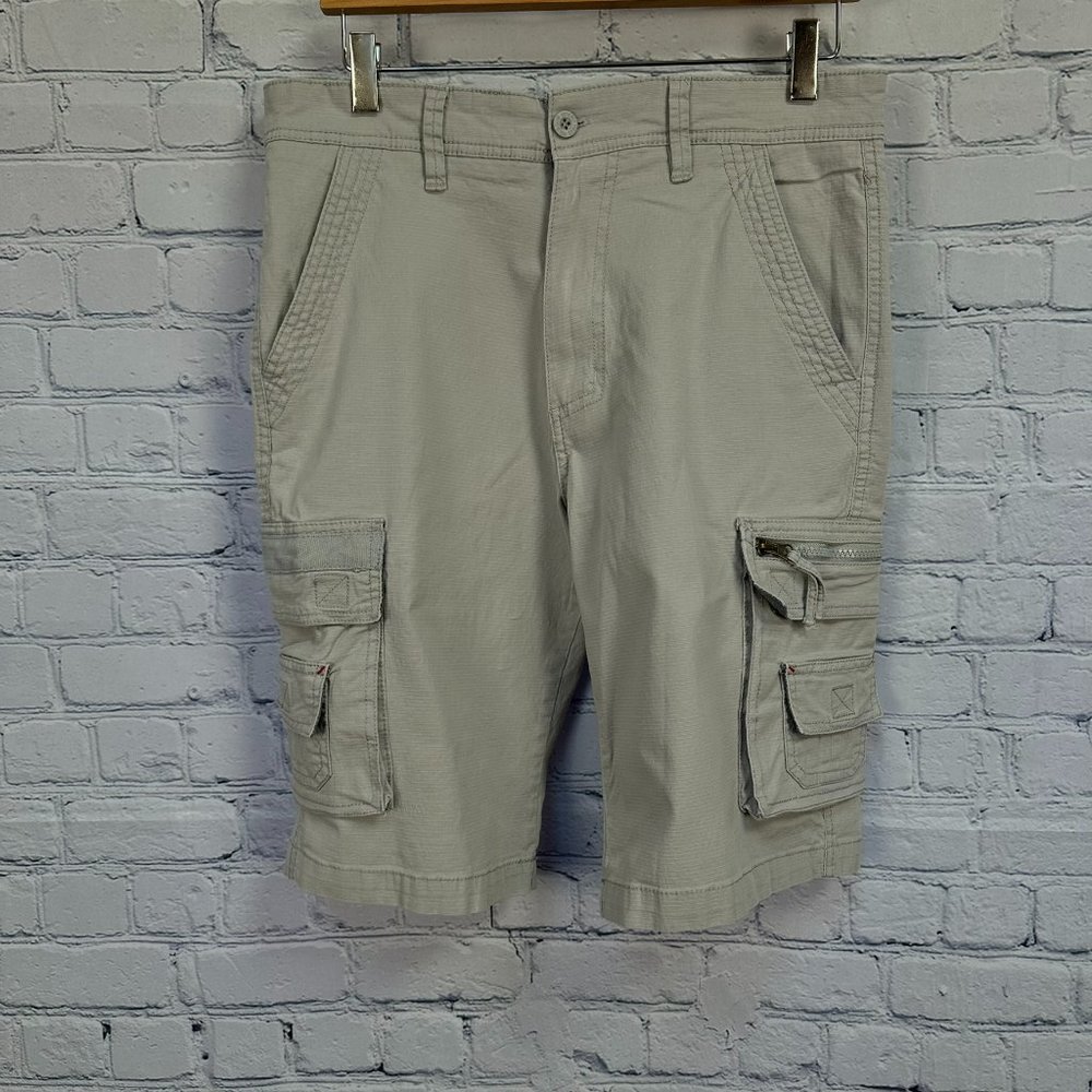 Beverly Hills Polo‎ Club Men's 9 Pocket Cargo Shorts, Size 32, Light Gray